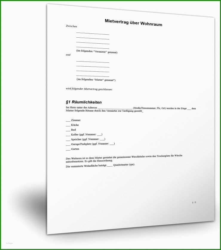 Mietvertrag Garten Muster Kostenlos