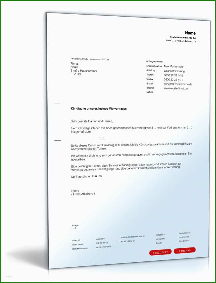 Mietvertrag Kündigen 2 Wochen