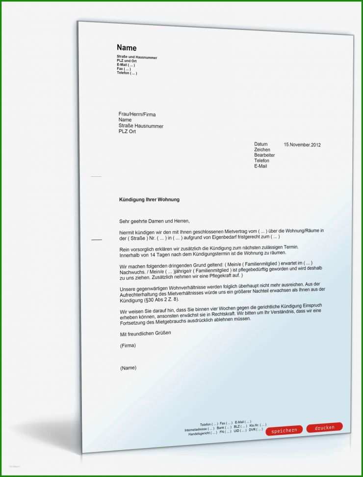 Mietvertrag Kündigen Auf Eigenbedarf