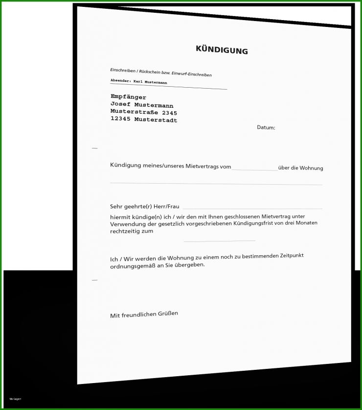 Mietvertrag Kündigen Genossenschaft