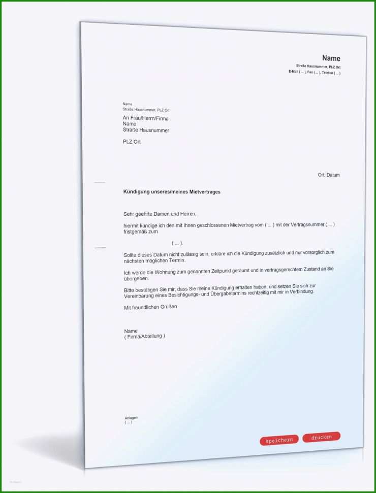 Mietvertrag Kündigen Probezeit