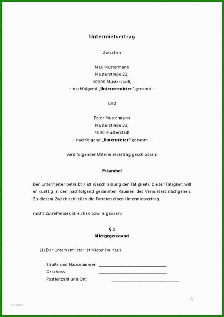 Mietvertrag Kündigen Vorzeitig Nachmieter Vorlage