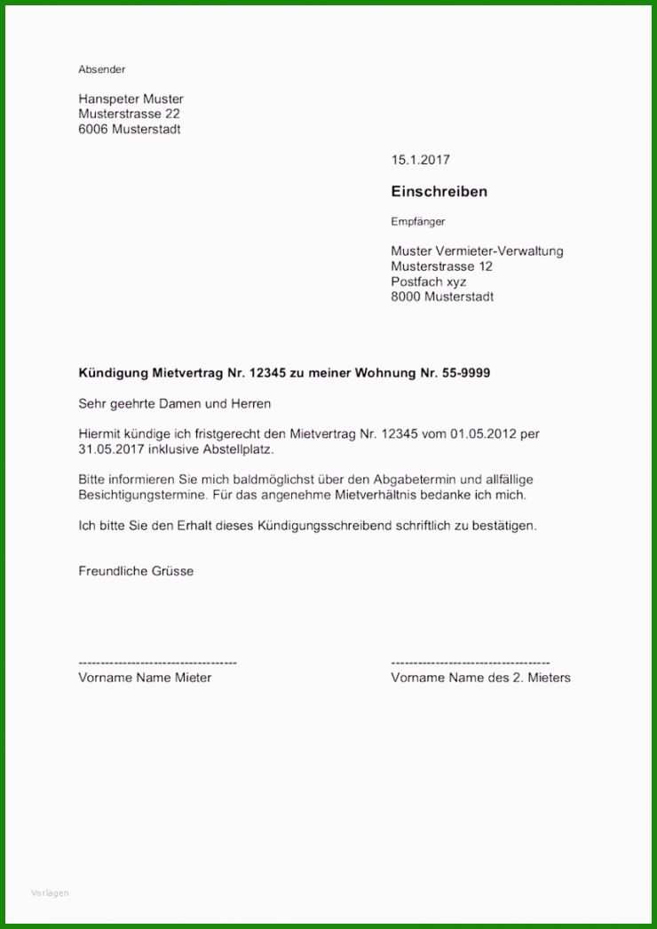Mietvertrag Kündigen Zum 3. Werktag