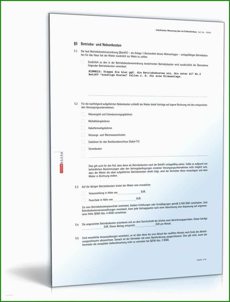Mietvertrag Mit Angehörigen Muster