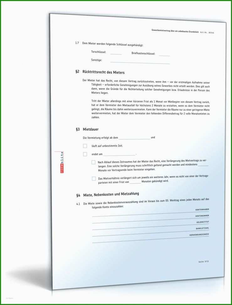 Mietvertrag Muster Gewerbe