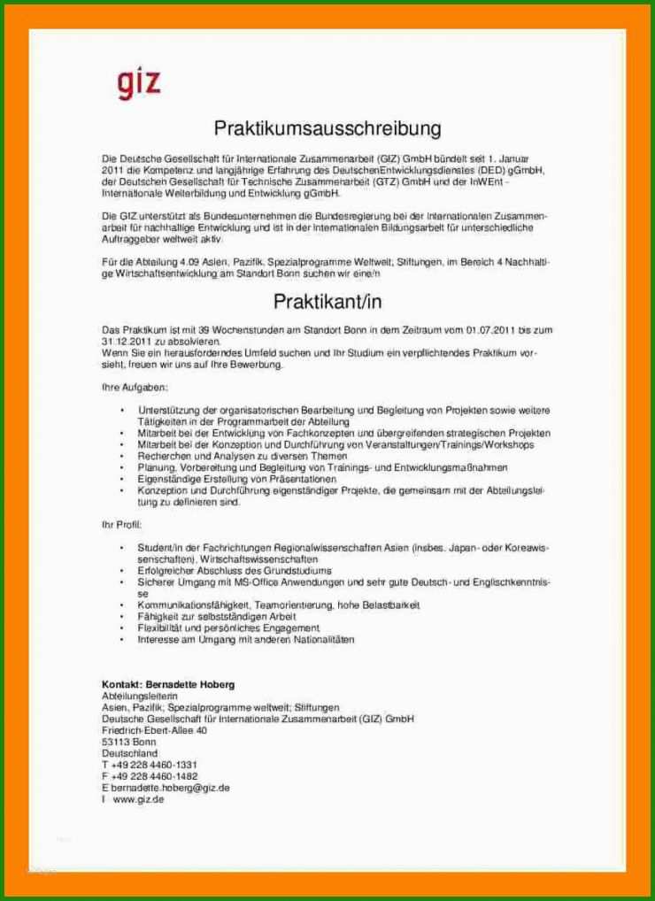 Motivationsschreiben Vorlage Praktikum