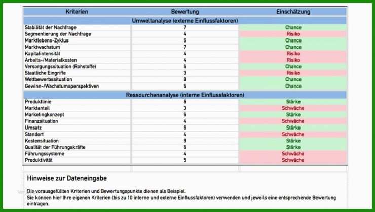 Mtm Analyse Vorlage