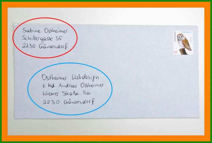 Muster Adresse Brief