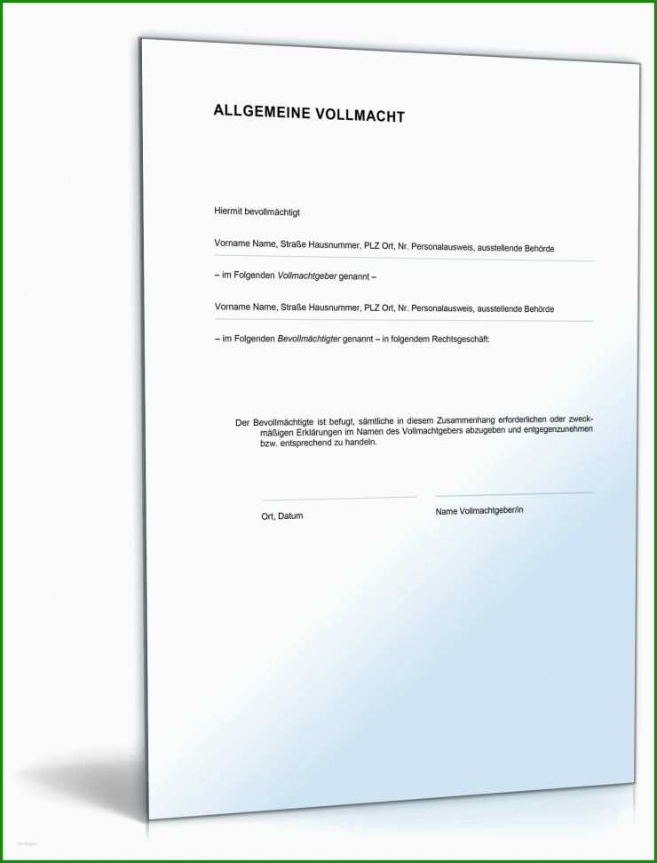 Muster Allgemeine Vollmacht