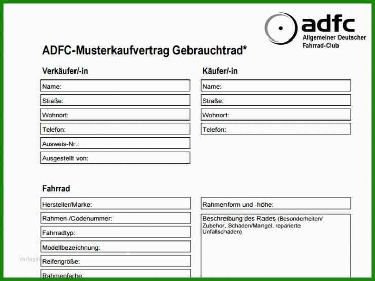 Muster Allgemeiner Kaufvertrag