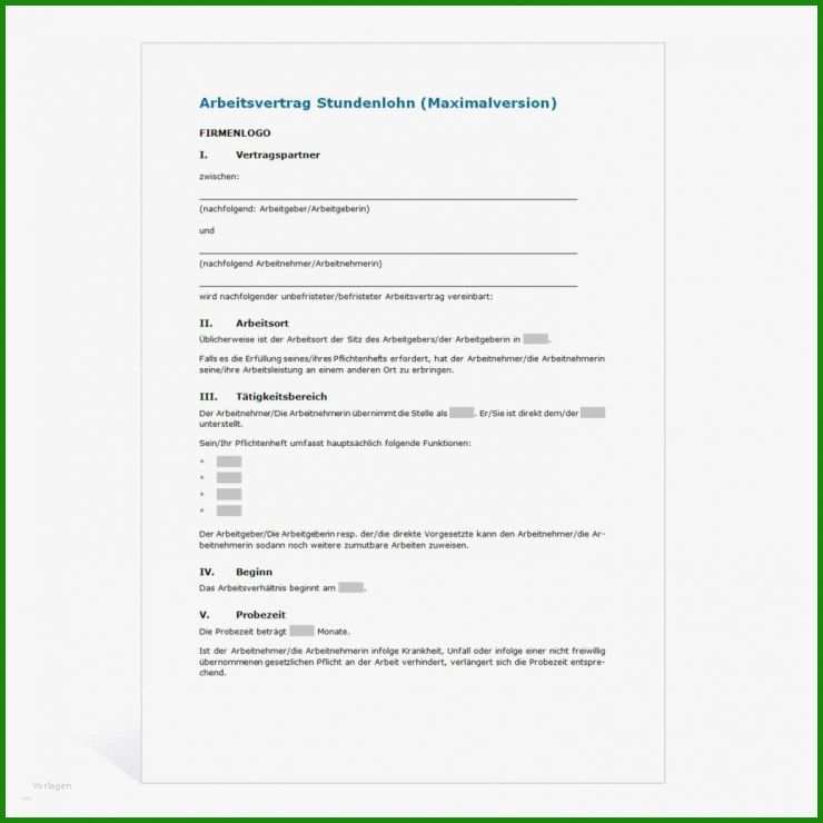 Muster Arbeitsvertrag 11 Aüg