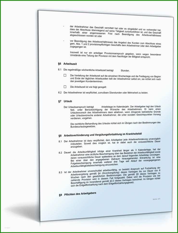 Muster Arbeitsvertrag Doc