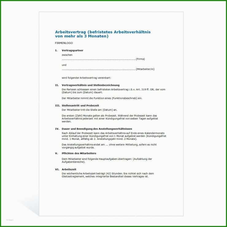 Muster Arbeitsvertrag Ohne Feste Stundenzahl