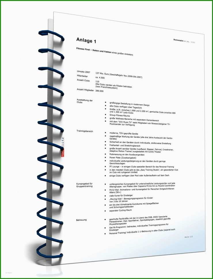 Muster Businessplan Fitness