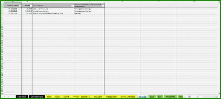 Muster Einnahme überschuss Rechnung