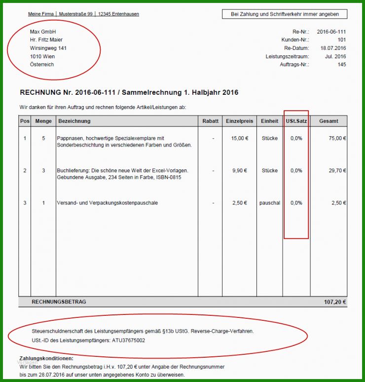 Muster Eu Rechnung