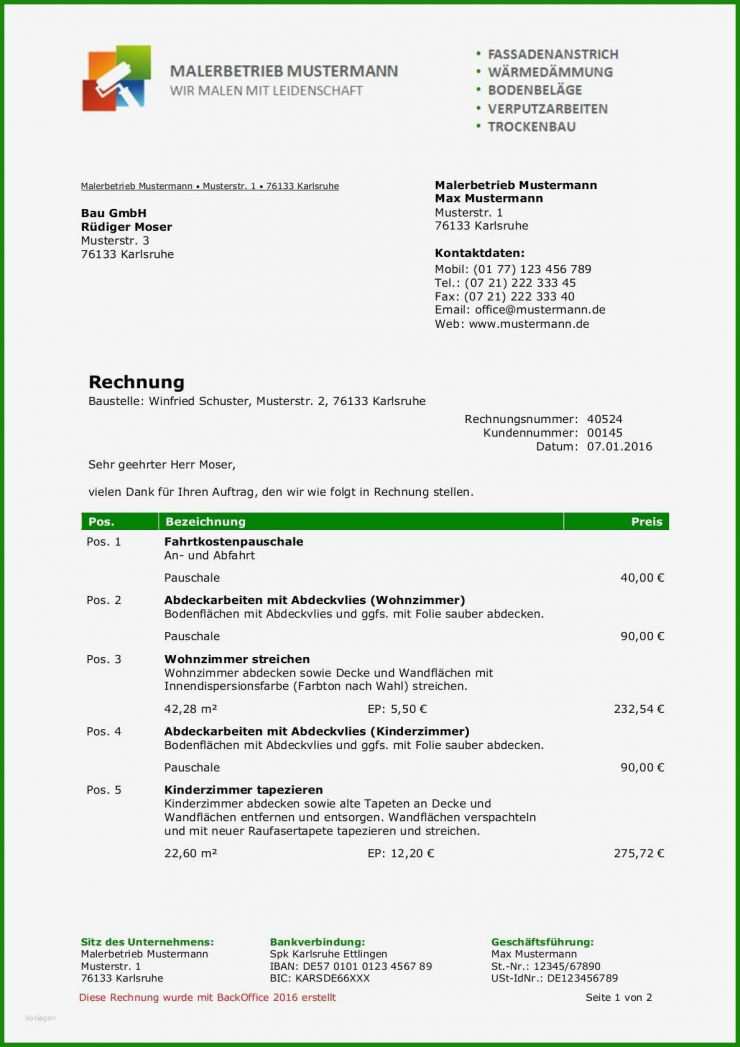 Muster Freiberufler Rechnung