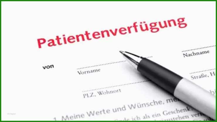 Muster Für Patientenverfügung Kostenlos