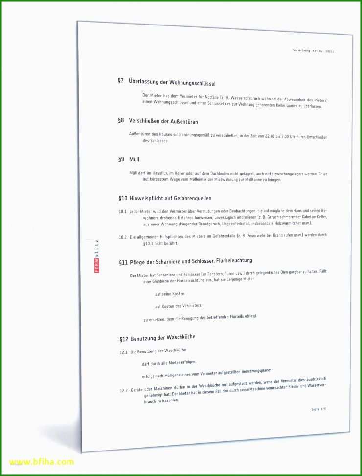 Muster Hamburger Mietvertrag