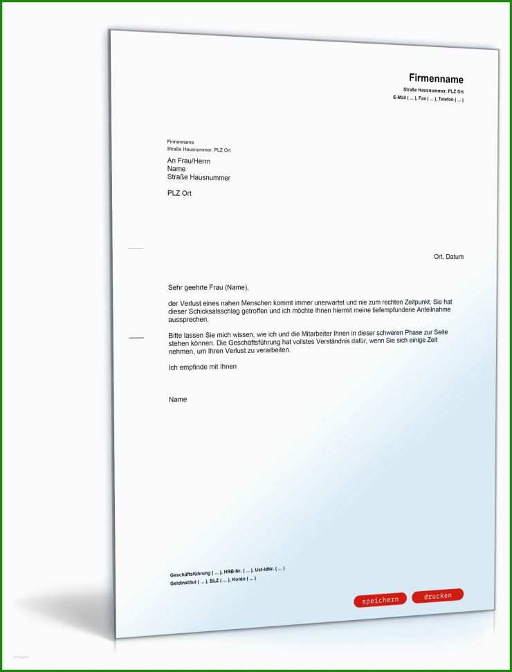 Muster Kondolenzschreiben Privat