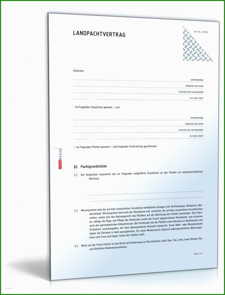 Muster Pachtvertrag Für Kleingarten