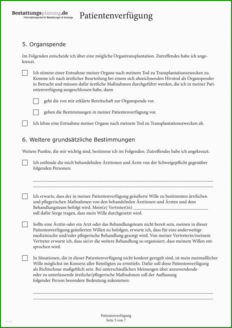 Muster Patientenverfügung Bundesministerium