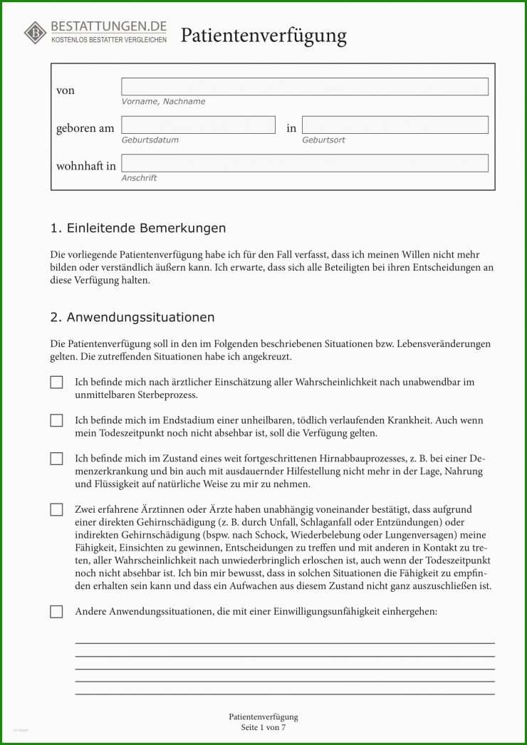 Muster Patientenverfügung Pdf
