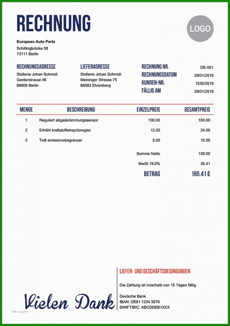 Muster Rechnung Doc