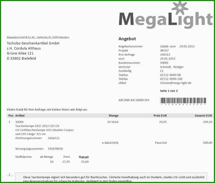 Muster Rechnung Nebengewerbe