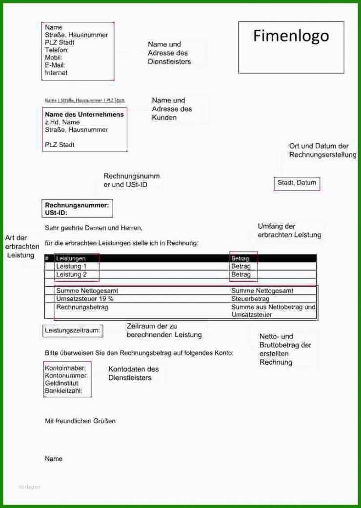 Muster Rechnung Schreiben Freiberufler