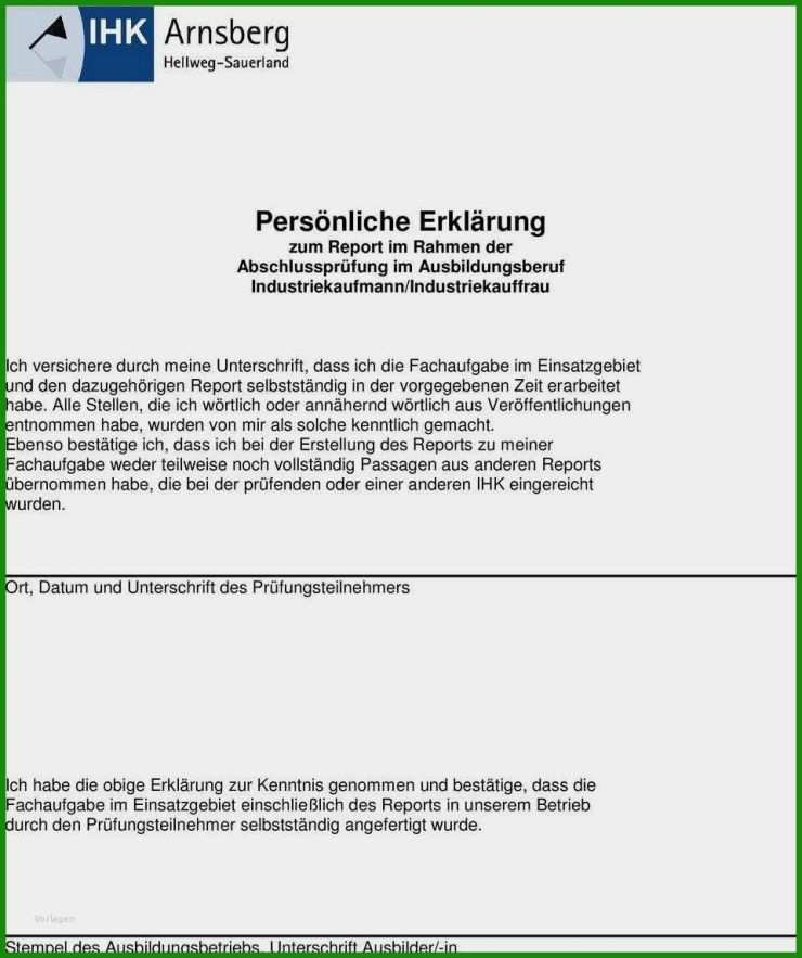 Muster Report Industriekaufmann