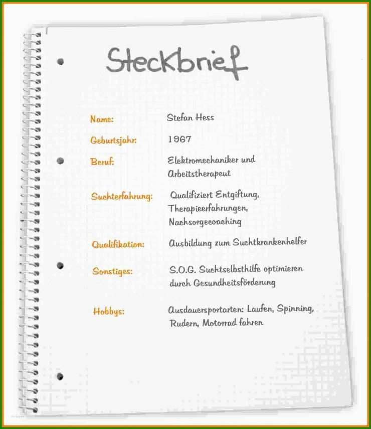Muster Steckbrief Elternbeirat