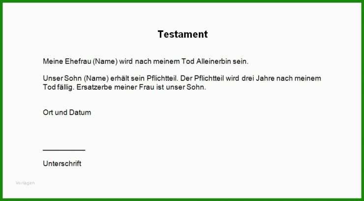 Muster Testament Ehepartner