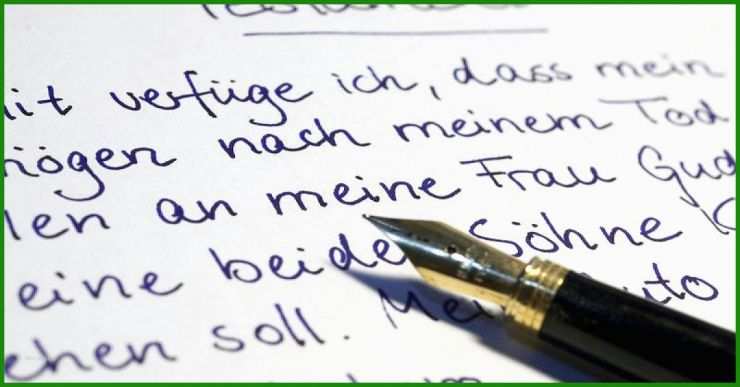 Muster Testament Handschriftlich