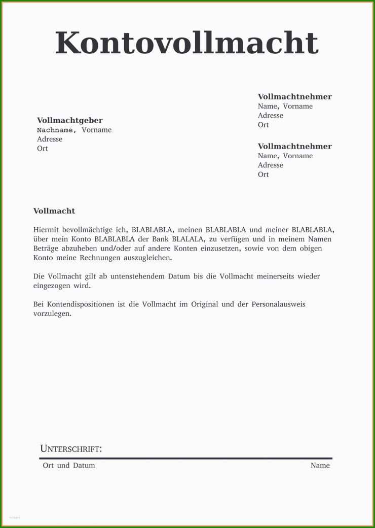 Muster Vollmacht Anwalt