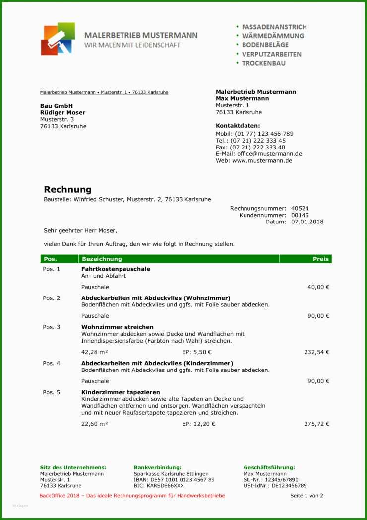 Netto Rechnung Vorlage