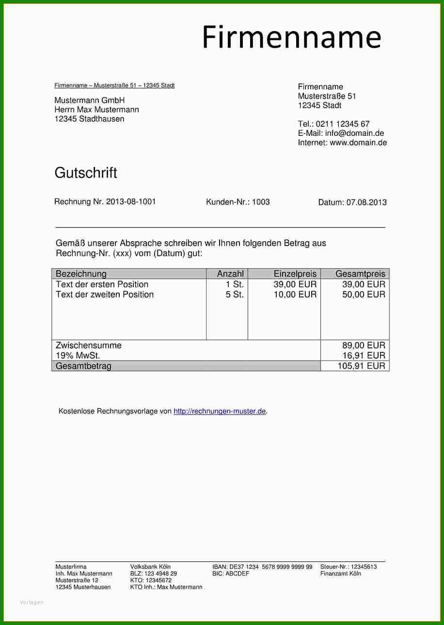 O2 Rechnung Vorlage - Kostenlose Vorlagen Zum Download! - Kostenlose ...
