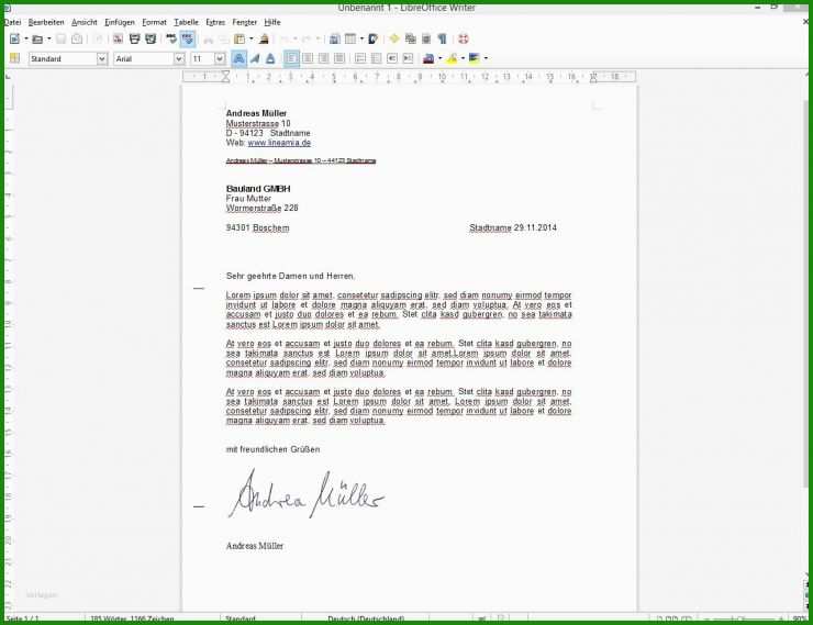 Openoffice Writer Vorlage Brief