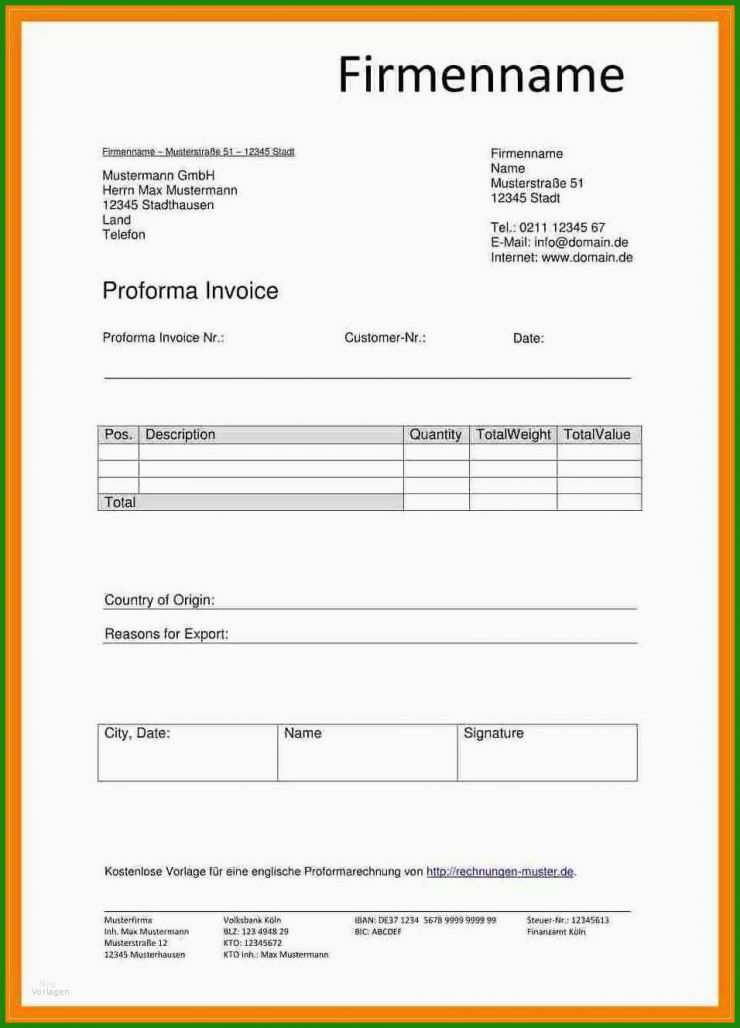 Ordentliche Rechnung Vorlage