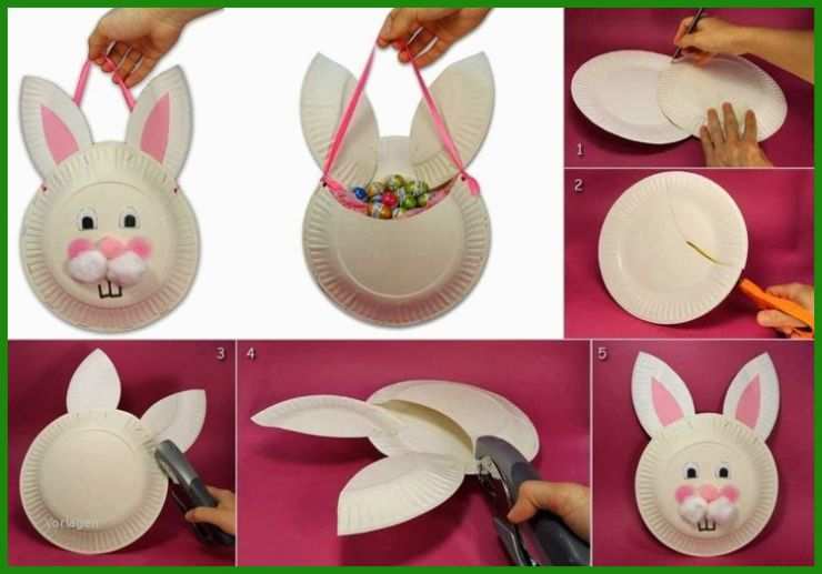 Osterkörbchen Basteln Vorlage Hase