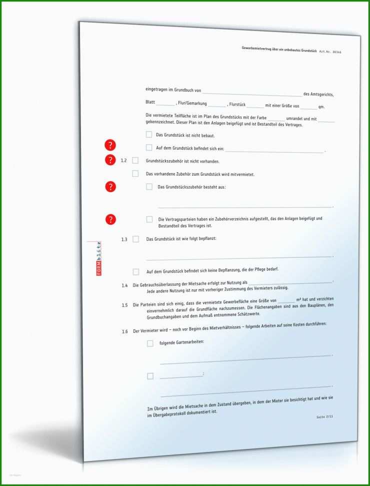 Pachtvertrag Vorlage Grundstück