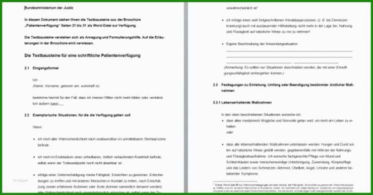 Patientenverfügung Muster Kostenlos