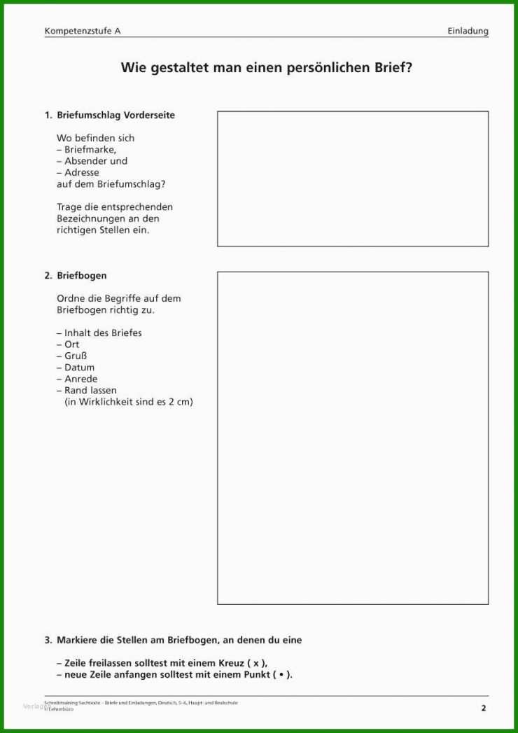 Persönlicher Brief 4. Klasse Muster 1 Persönlicher Brief 4. Klasse Muster