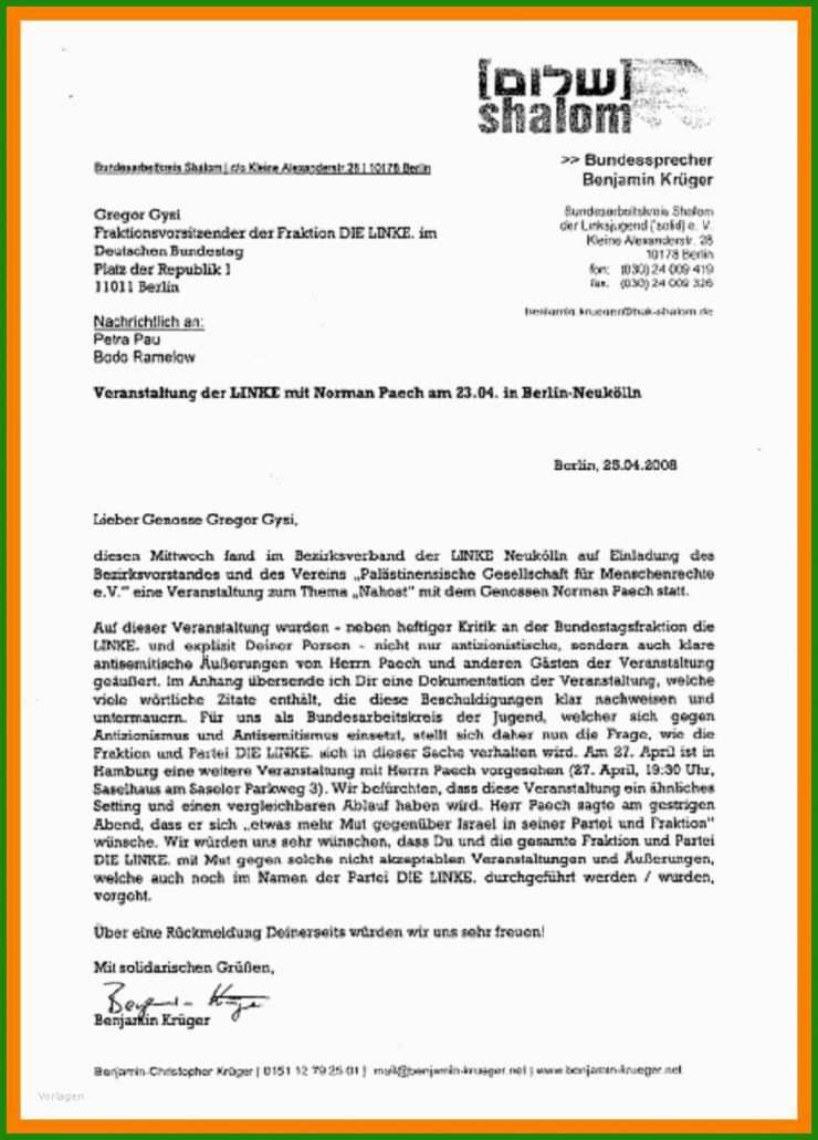 Persönlicher Brief Vorlage 2 Persönlicher Brief Vorlage