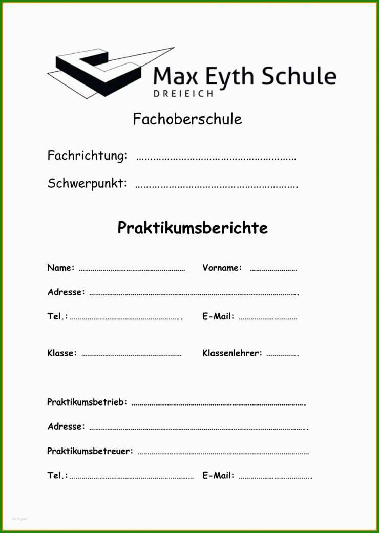 Praktikum Bericht Vorlage