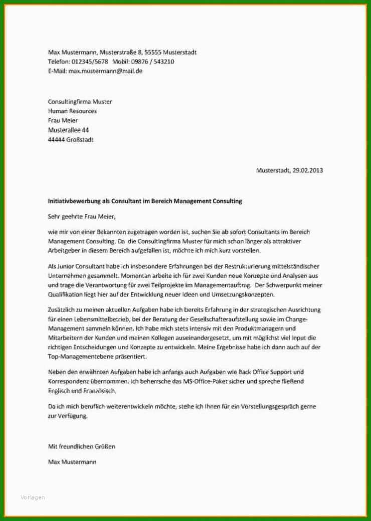 Praktikum Bewerbung Englisch Muster