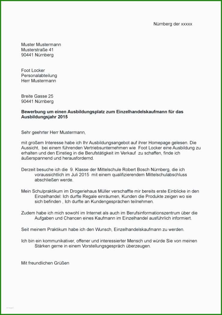 Praktikum Bewerbung Erzieherin Muster