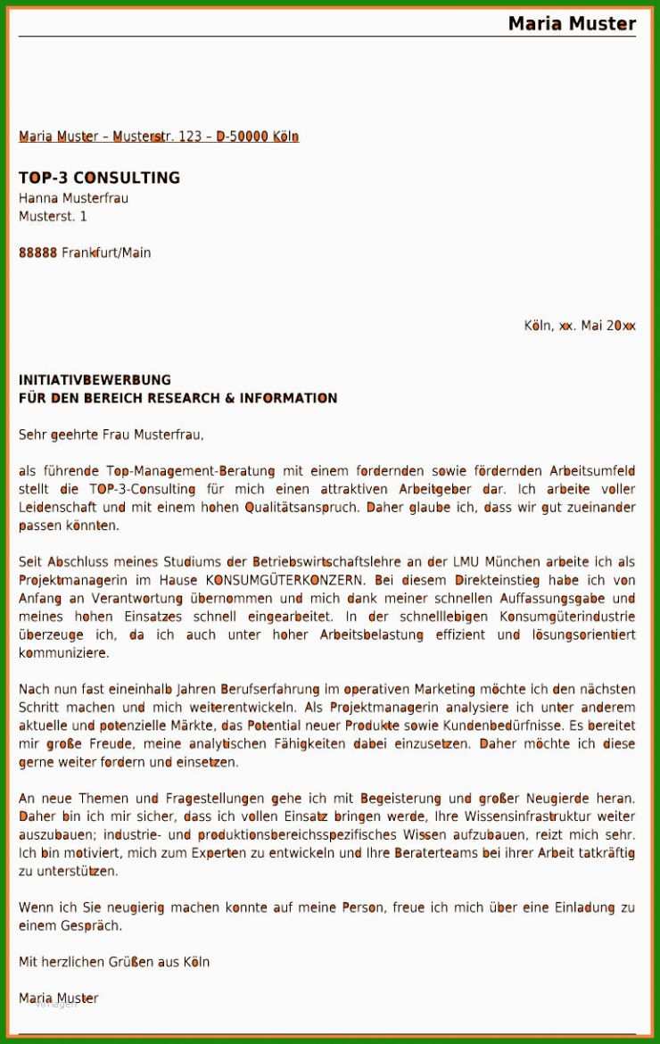 Praktikum Bewerbung Muster Student