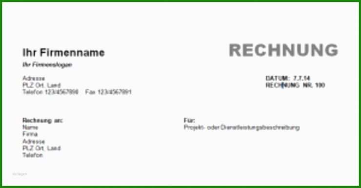 Private Rechnung Vorlage Download