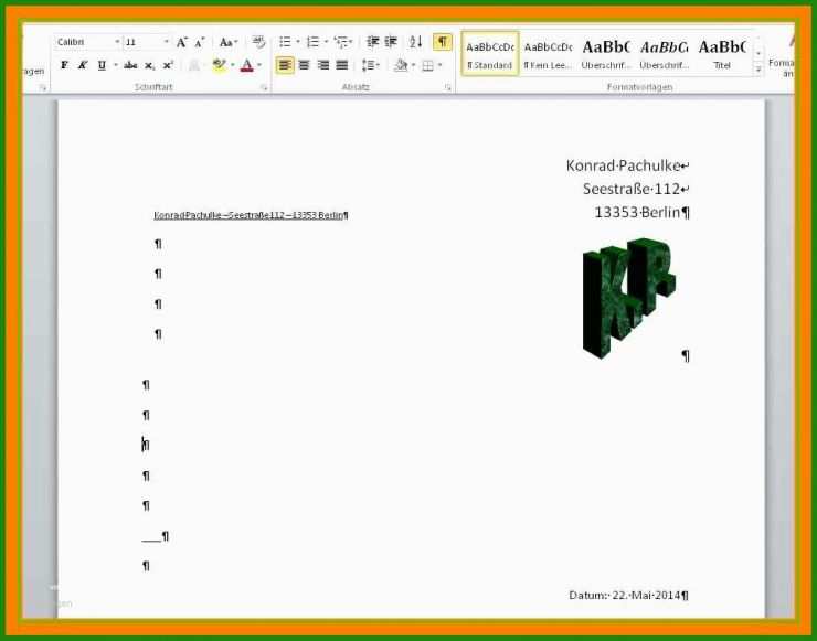 Privater Brief Muster